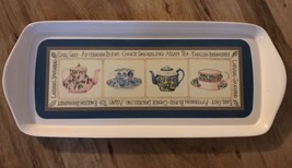 Vintage Melamine Serving Tea Tray Earl Gray Darjeeling, English Breakfas... - $33.88 CAD