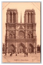 Gothic Cathedral Notre Dame de Paris France DB Postcard F22 - £3.05 GBP