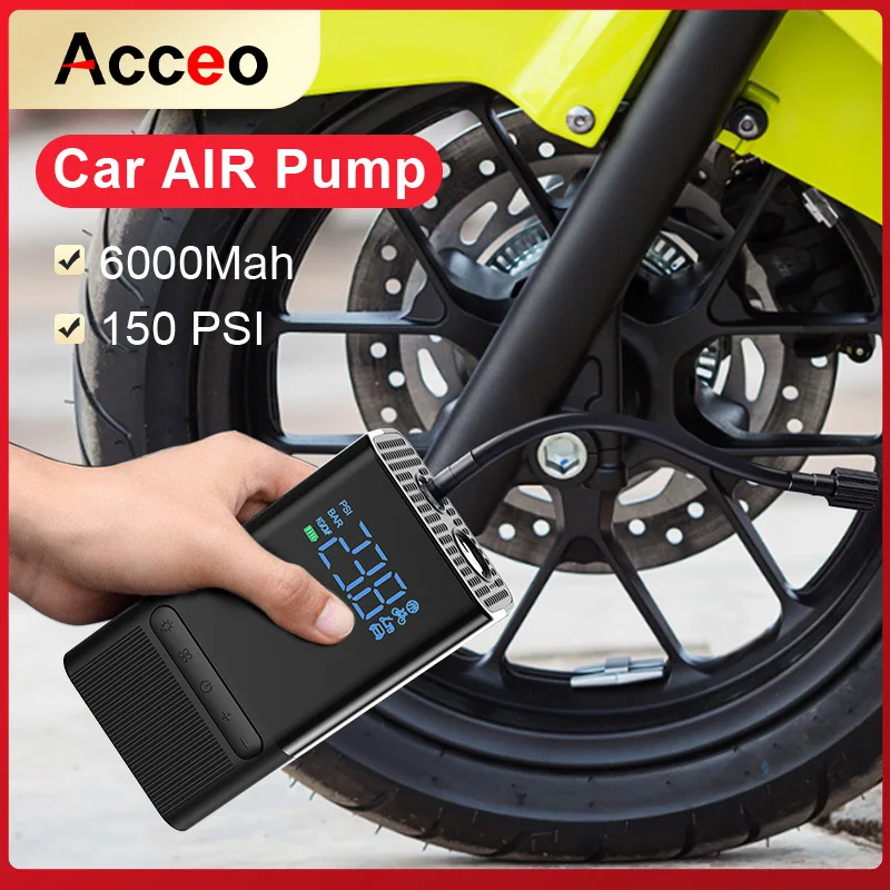 Acceo M09 Motorcycle Tire Electrical Air Pump Mini Portable 150PSl Wireless  Air - £229.71 GBP