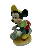 Vintage Mickey Mouse Ceramic Figurine on Bike Bicycle 4&quot; Walt Disney Pro... - $13.29 CAD