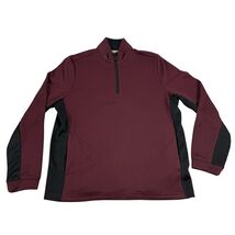 PGA Tour Quarter-Zip Pullover Golf Sweater Burgundy Size XL Micro Jacquard - $24.99