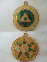 ESOTERIC MEDAL Lacquè green Masonery Freemasonery Spain 1990 - £20.78 GBP