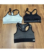 Set of 3 Girls Champion New Balance Sports Bras Size Small/8-10 Black Wh... - $21.78