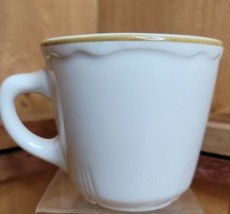 Vintage Homer Laughlin Restaurant Ware Cup Mug White Gold Stripe - $24.74