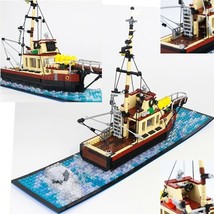 The Orca-Jaws Fishing Boat Ship Building Blocks Set MOC Bricks Education... - £94.83 GBP