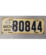 1916 ORIGINAL MICHIGAN STATE LICENSE PLATE WITH SEAL 80844 VINTAGE FORD ... - £116.46 GBP