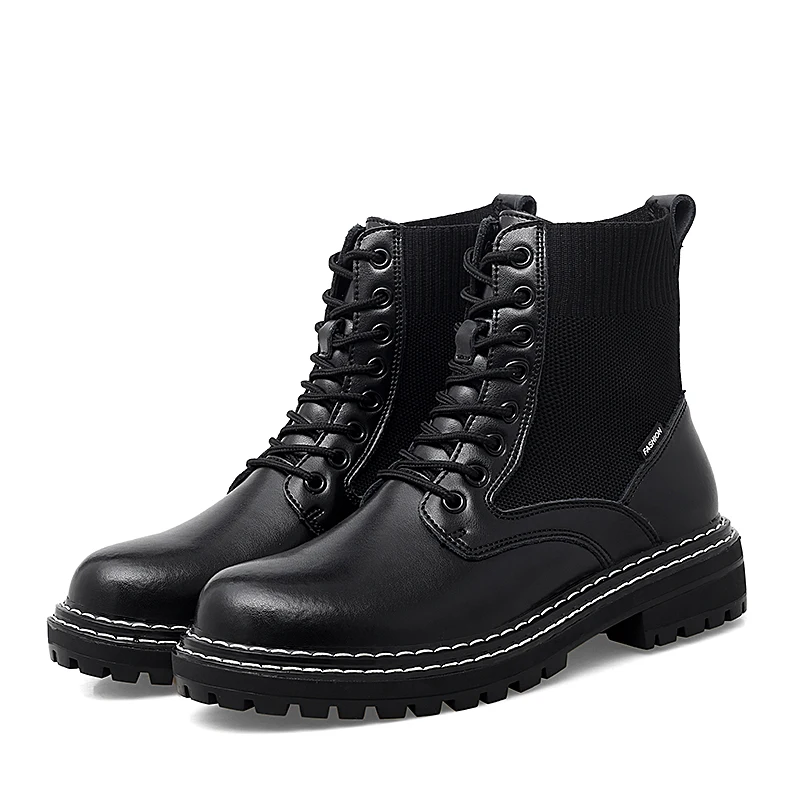 Nice Man Boots High Top Leather -up Boot Male  Shoes Plush   Warm Clax Men&#39;s Sno - £243.14 GBP