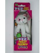 NEW PEZ COLLECTIBLE PLUSH FUZZY FRIENDS WHITE CAT CANDY DISPENSER DAKIN ... - $14.84