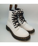 Dr. Martens 1460 LACED VIRGINIA LEATHER LACE UP BOOTS Size 6 in White &amp; ... - £95.26 GBP