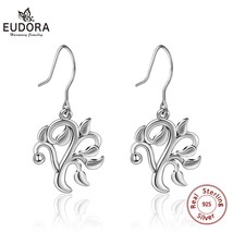 Genuine 925 Sterling Silver Tree of life Dangle Earrings Elegant Drop Earrings f - £18.16 GBP