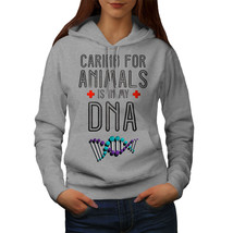 Wellcoda Vet Animals Womens Hoodie, DNA Nurse Pets Casual Hooded Sweatshirt - $36.14