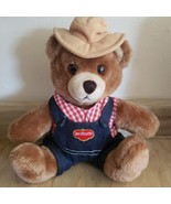 Vintage 1985 Dakin Del Monte Yumkin 10&quot; Teddy Bear Overalls Plush Stuffe... - $170.87 MXN