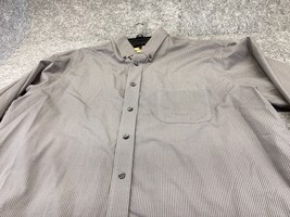 Roundtree &amp; York Dress Shirt Mens XL Gold Label non Iron Check Plaid But... - $14.84