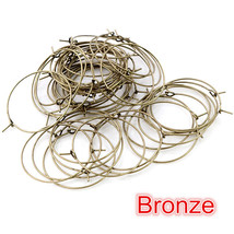 20-40mm Bronze Earring hoops, ear wire loops, DIY beaded earring accesso... - $28.51 MXN+