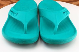 Crocs Sz 7 M Blue Flip Flop Synthetic Women Sandals - £15.53 GBP
