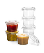 128 Ct Plastic Cups With Lids Disposable Condiment Portion Sauce Snack D... - £49.56 GBP