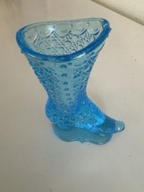 Fenton Blue EAPG Victorian Shoe boot Bouquet Holder - $12.86