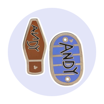 Toy Story Disney Pins: Andy Signature on Woody and Buzz Lightyear Shoe - $457.54 MXN