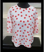 Koton Ladies White with Red Polka Dot Blouse Short Sleeve Size 8 NEW - $391.23 MXN
