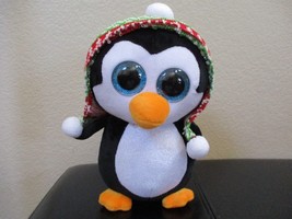 Ty Beanie Boos Penelope The Penguin Med 9  Big Blue Sparkle Eyes NEW - $10.93