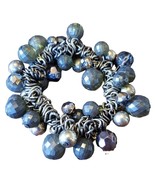 Pearl Glass Bauble Beads Chunky Stretch Bracelet in Silver - £9.31 GBP