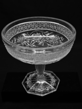 HTF Vintage INDIANA GLASS Open Compote ROSE POINT BAND Candy Nut Serving... - $303.64 MXN