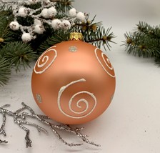 Bronze glitter glass ball Christmas ornament, handmade XMAS decoration - £13.78 GBP