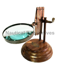 Vintage Antique Style Brass Glass Magnifying Desk Lens Channer 4&quot; Magnifier - £35.34 GBP