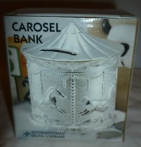 SILVERPLATED INTERNATIONAL SILVER COMPANY CAROUSEL COIN BANK PIGGY BANK NMB - $219.20 MXN