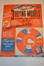 3 Flying Models from 1944 Hellcat,Spitfire, Stormovik, with American ACE... - $9.99