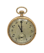 Antique 20&#39;s Elgin National Watch Co Gold Filled 7J Pocket Watch 12 Size - £97.38 GBP