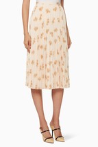 JOIE Adeena Pleated Floral Crepe de Chine Skirt Frappe ( 8 ) - £116.79 GBP