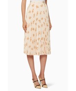 JOIE Adeena Pleated Floral Crepe de Chine Skirt Frappe ( 8 ) - $148.47