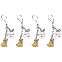 4 Charms I LOVE MY PUG - with Loop for Purse, Backpack, Keychain - 4of552282 - £7.89 GBP