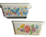 Two (2) Pioneer Woman ~ Vintage Inspired ~ Floral Design ~ Ceramic Loaf ... - $22.44