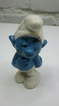 Rare Vintage Bully Shy Smurf From West Germany PVC Figure Peyo 1974 - £9.56 GBP