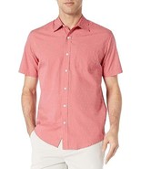 Amazon Essentials Men&#39;s Pink with Dots Regular-Fit Short-Sleeve Poplin S... - £12.90 GBP