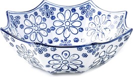 Blue And White Decorative Bowl, Blue Fruit Bowl, Berry Bowl, Chinoiserie, 10&quot; - £31.61 GBP