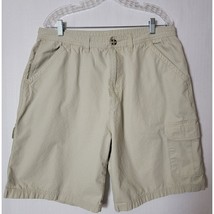 Shaver Lake Mens Cargo Shorts  Beige Size 38 100% Cotton Vintage Preppy - £10.73 GBP