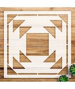 Geometric barn Quilt Stencil Pattern for Wood Signs and Home Decor, Reus... - $14.69