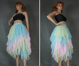 Blush Pink Layered Tutu Skirt Outfit Women Custom Plus Size Tiered Tulle Skirt image 13
