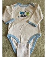 Just One Year Boys White Blue Frog Long Sleeve One Piece 9 Months - $4.12 CAD
