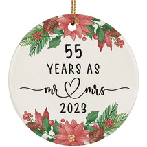 55 Years As Mr &amp; Mrs 2023 55th Weeding Anniversary Ornament Christmas Gift Decor - £11.83 GBP