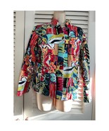 Additions by Chico&#39;s colorful Picasso like print mandarin collar jacket ... - $24.07