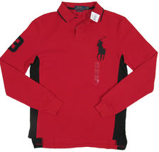 New Polo Ralph Lauren Big Pony Polo Shirt! M Red Custom Fit Very Slim Fit - £47.94 GBP