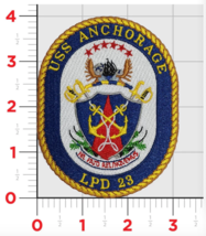 NAVY USS ANCHORAGE LPD-23 EMBROIDERED PATCH WITH HOOK &amp; LOOP - £30.57 GBP