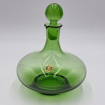 MCM Peedee Art Glass Green Decanter Italy 7” W/stopper Wayne Husted of B... - $4,159.81 MXN