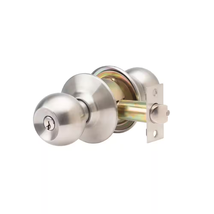 Brushed Chrome Grade 3 Commercial/Residential Storeroom Door Knob w/ Lock Steel - £30.68 GBP