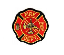 FIRE DEPARTMENT 3&quot; x 3&quot; iron on patch (2330) Firefighter (G16) - £4.98 GBP