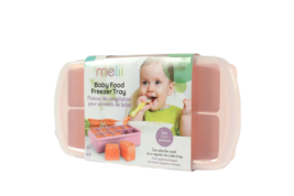 Silicone Baby Food Freezer Tray with Lid Pink by Melii - £8.88 GBP